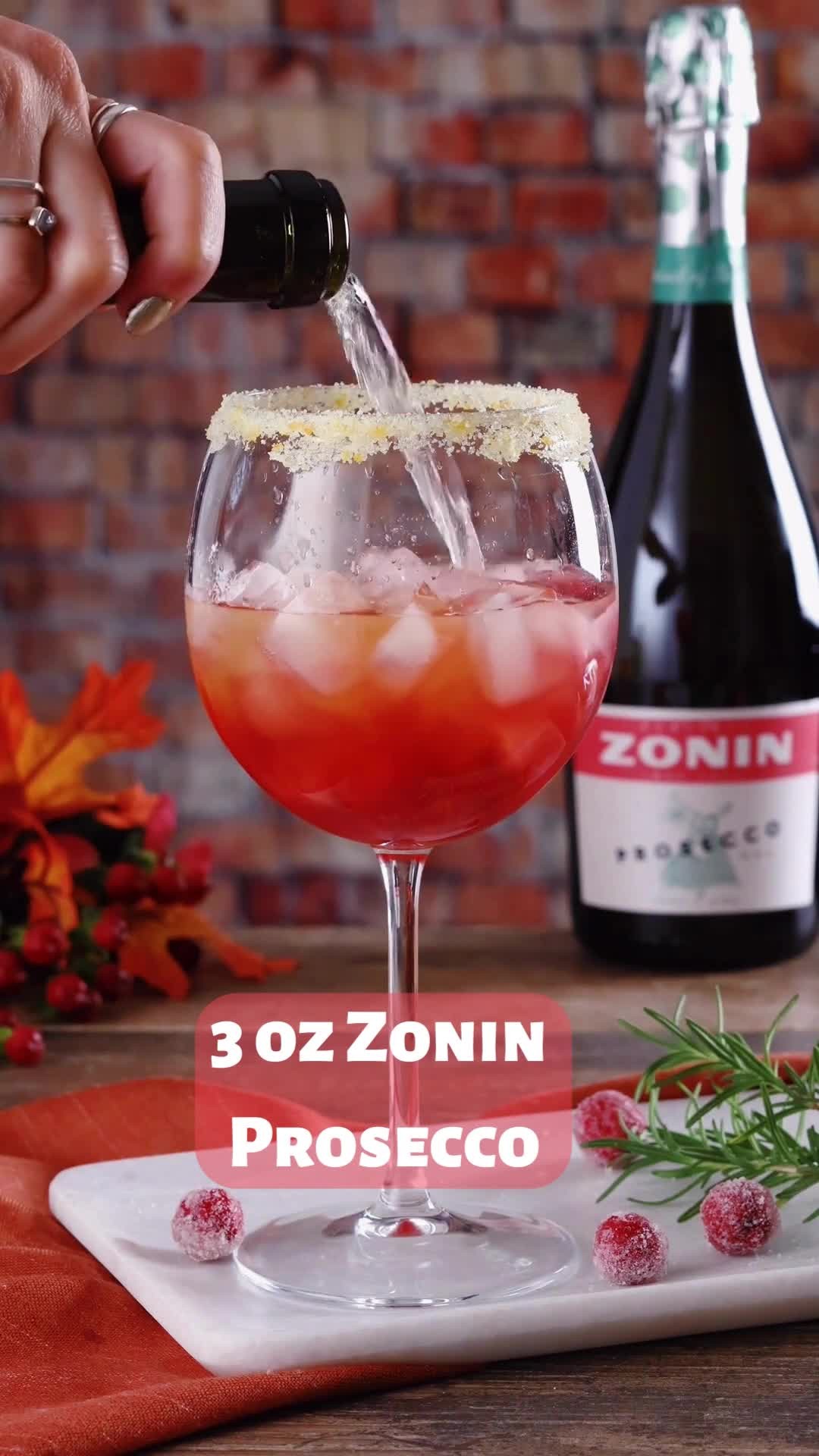 Thanksgiving Cranberry Spritz is THE perfect recipe of the season to add to any celebration! Whether you're celebrating #Friendsgiving or #Thanksgiving @the.sauceress has a recipe you've gotta try!
.
.
Ingredients: 
3 oz Zonin Prosecco
.75 oz Grand Marnier
.5 oz Gin or Vodka (optional, for a stronger cocktail)
2 oz Cranberry Juice
1 oz Ginger Ale
Squeeze Orange Juice
Squeeze Lime Juice
3 Dashes Orange Bitters